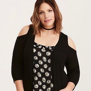 Torrid ribbed cold shoulder cardigan